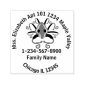 Grijs vierkant thuisadres Contactgegevens Zelfinktende Stempel (Design)