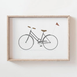Grijs Vintage fiets poster