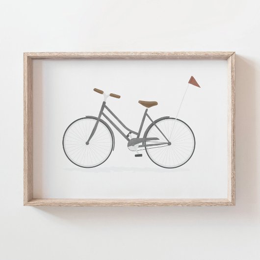 Grijs Vintage fiets poster