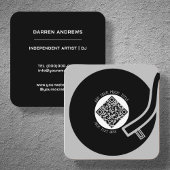 Grijs Vinyl LP | QR-code Vierkante Visitekaartje