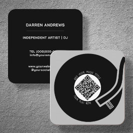 Grijs Vinyl LP | QR-code Vierkante Visitekaartje