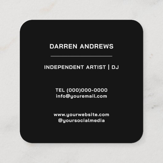 Grijs Vinyl LP | QR-code Vierkante Visitekaartje (Achterkant)