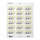 Grijs Vogel Royal Blue Blossoms RSVP Etiket (Full Sheet)