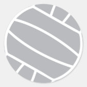 grijs volleybalsymbool ronde sticker (Voorkant)