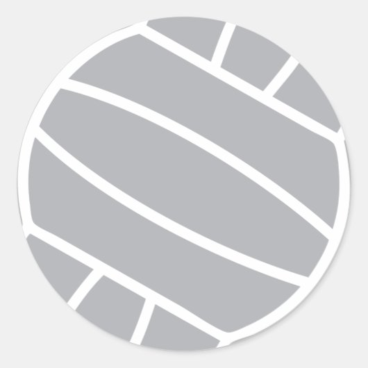 grijs volleybalsymbool ronde sticker (Voorkant)