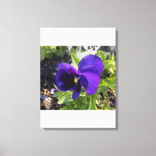 grijs voor een dag Blauw Bloemmotief Canvas Afdruk