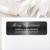 Grijs Vrolijk Kerstmis Bericht Familie Blad Etiket (Insitu)