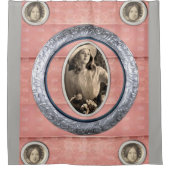  grijs vrouwen roze douchegordijn (Voorkant)