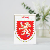 Grijs wapen/familiewapen briefkaart (Staand voorkant)