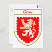 Grijs wapen/familiewapen briefkaart (Voorkant / Achterkant)