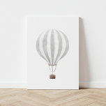 grijs Waterverf Hot Air Poster Canvas Afdruk<br><div class="desc">This vintage watercolor hot air balloon print is a beautiful way to decorate your nursery,  kids room,  or any travel-themed space.</div>