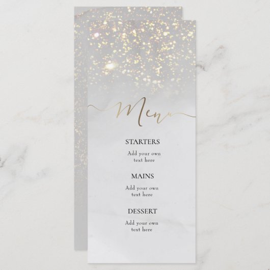 grijs waterverfspat Menu (Voorkant / Achterkant)