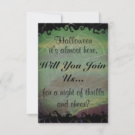 Grijs Web- Halloween Feest Kaart (Voorkant)