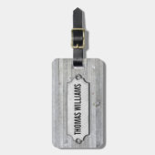 grijs weershout met schuine label bagagelabel (Voorkant verticaal)