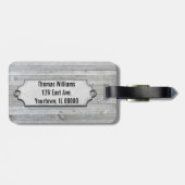 grijs weershout met schuine label bagagelabel (Achterkant horizontaal)