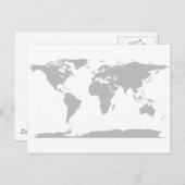 grijs wereldbol briefkaart (Voorkant / Achterkant)