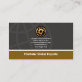 Grijs Wereldbol Bruin - Verticale kolomverkoop Visitekaartje (Achterkant)