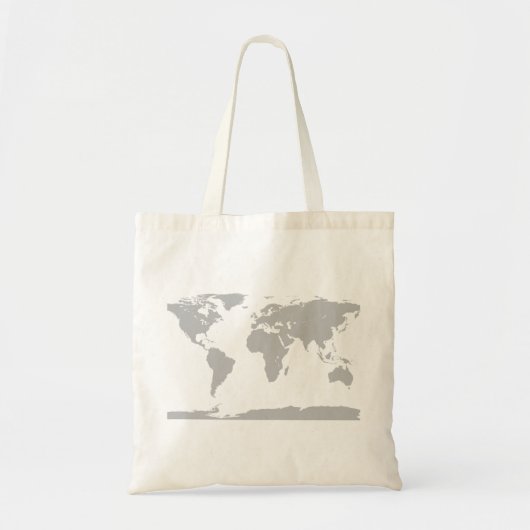 grijs wereldbol tote bag (Voorkant)
