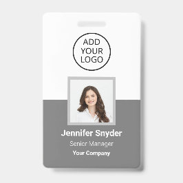 Grijs, Werknemersfoto ID w/QR-Code, Bedrijf Badge