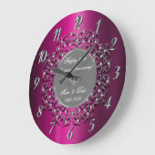 Grijs wervelt Paarse Metallic 25 Bruiloft Grote Klok (Hoek)