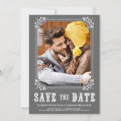 GRIJS WESTERN SCRIPT SLA DE DATUMAANKONDIGING OP KAART (Voorkant)