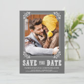 GRIJS WESTERN SCRIPT SLA DE DATUMAANKONDIGING OP KAART (Staand voorkant)