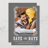 GRIJS WESTERN SCRIPT SLA DE DATUMAANKONDIGING OP KAART (Voorkant / Achterkant)