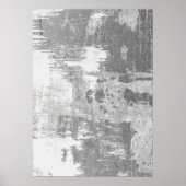 Grijs & Wit Abstract Patroon Muur Art Poster (Voorkant)