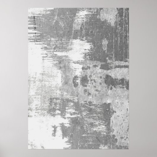 Grijs & Wit Abstract Patroon Muur Art Poster (Voorkant)