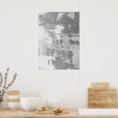 Grijs & Wit Abstract Patroon Muur Art Poster (Keuken)