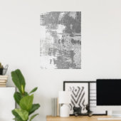 Grijs & Wit Abstract Patroon Muur Art Poster (Thuiskantoor)