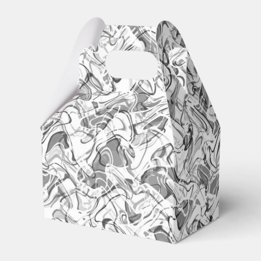 Grijs & Wit Abstract Rookpartij Favor Box Bedankdoosjes (Achterkant)