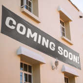 Grijs & Wit Adverteren tekst binnenkort Spandoek