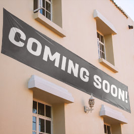 Grijs & Wit Adverteren tekst binnenkort Spandoek