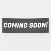 Grijs & Wit Adverteren tekst binnenkort Spandoek (Horizontaal)