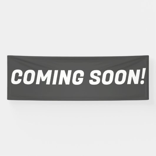 Grijs & Wit Adverteren tekst binnenkort Spandoek (Horizontaal)