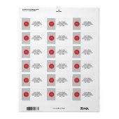 Grijs Wit Ankerspatroon, Rood Monogram Etiket (Full Sheet)