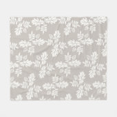 Grijs wit blad  lijnbladpatroon fleece deken (Voorkant (Horizontaal))