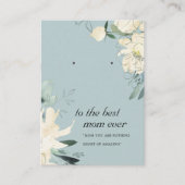 GRIJS WIT BLOEM MAMA CADEAU OORBEL DISPLAY KAART PLAATSKAARTJE (Voorkant)