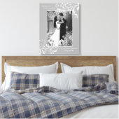 Grijs Wit Bloemenportret Fotosjabloon Afbeelding Canvas Afdruk (Insitu (Slaapkamer))