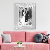 Grijs Wit Bloemenportret Fotosjabloon Afbeelding Canvas Afdruk (Insitu (Woonkamer))