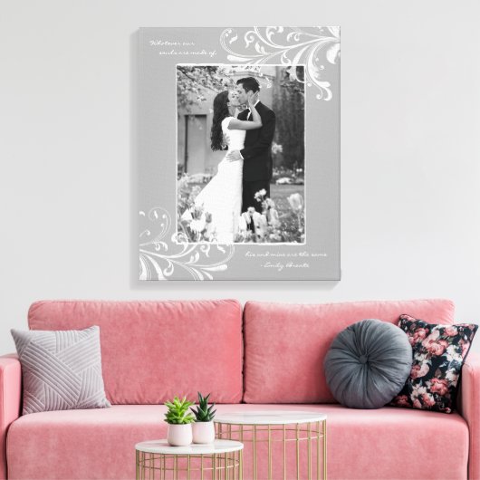 Grijs Wit Bloemenportret Fotosjabloon Afbeelding Canvas Afdruk (Insitu (Woonkamer))