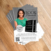 Grijs & Wit Boekrelease Promotioneel Flyer