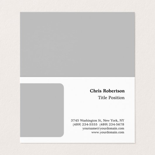 Grijs Wit Charmant Minimalistisch Aangepast Visitekaartje (Buitenkant ongevouwen)