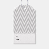 Grijs Wit Chevron Modern Gift Labels Cadeaulabel (Voorkant)