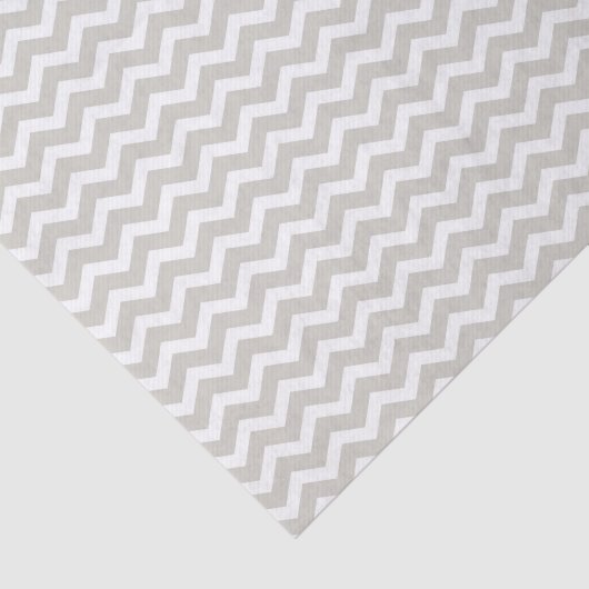 Grijs wit Chevron Zigzag-papier Tissuepapier (Detail)