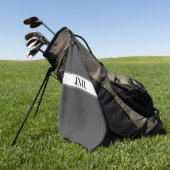 Grijs & Wit Custom Name Stripe Golfhanddoek (Groen)