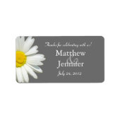 Grijs & Wit Daisy Bruiloft Favor Labels / Stickers (Voorkant)