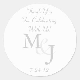 Grijs & Wit Daisy Bruiloft Favor Labels w / Tekst