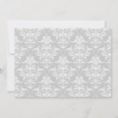 Grijs & Wit Damask Sip en zie uitnodiging (Achterkant)